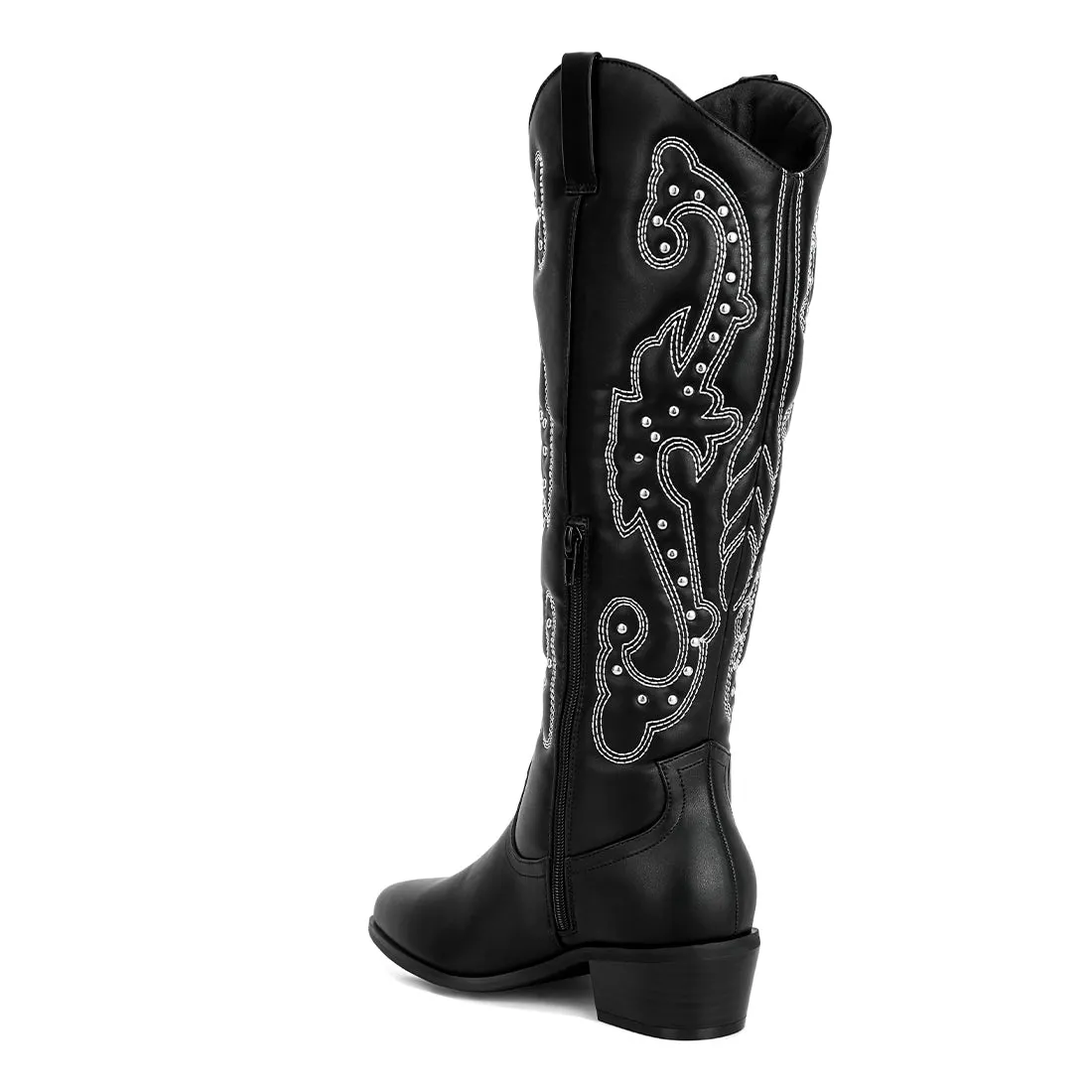 Reyes Patchwork Studded Cowboy Boots